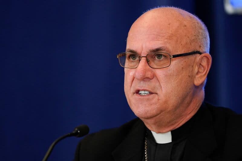 Kevin Rhoades, bishop of Fort Wayne-South Bend, Ind., speaks during a news conference at the Fall General Assembly meeting of the United States Conference of Catholic Bishops, Wednesday, Nov. 17, 2021, in Baltimore. | Julio Cortez