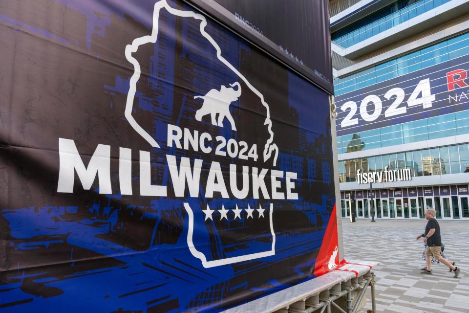 <span>The Republican national convention will be held in the Fiserv Forum in Milwaukee.</span><span>Photograph: Alex Brandon/AP</span>