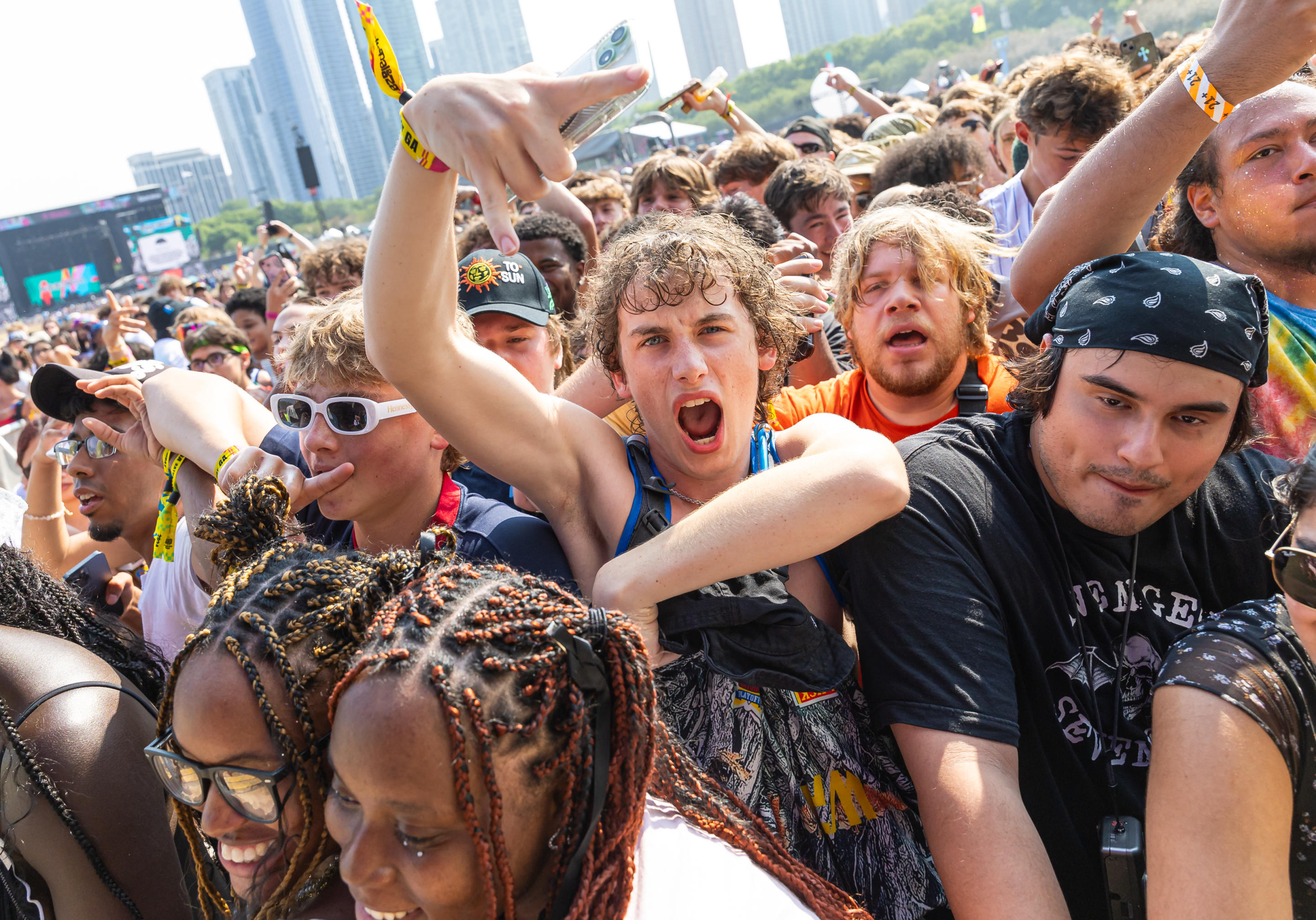 Concertgoers during Lollapalooza at Grant Park in Chicago.