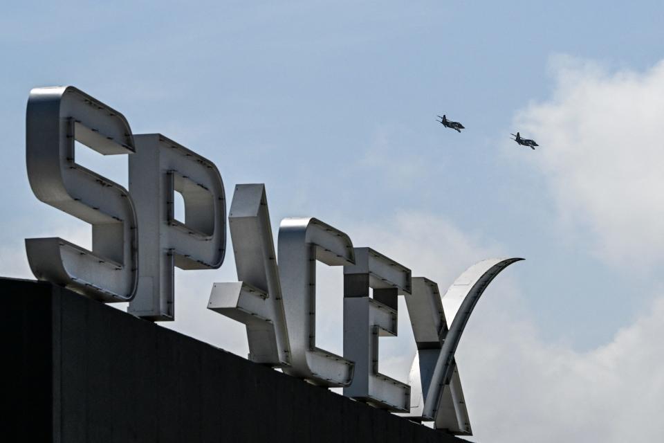 Space X sign in Boca Chica, Texas, in March 2024.