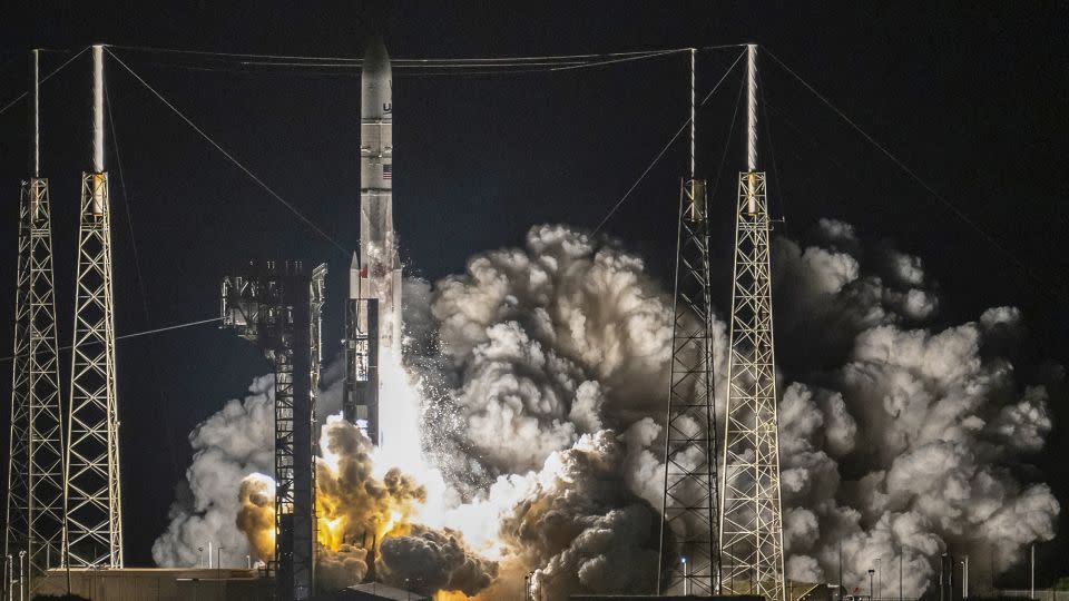 United Launch Alliance's (ULA) Vulcan Centaur took off from Cape Canaveral Space Force Station in Cape Canaveral, Florida, on January 8, 2024, carrying Astrobotic's Peregrine lunar lander. - Chandan Khanna/AFP/Getty Images