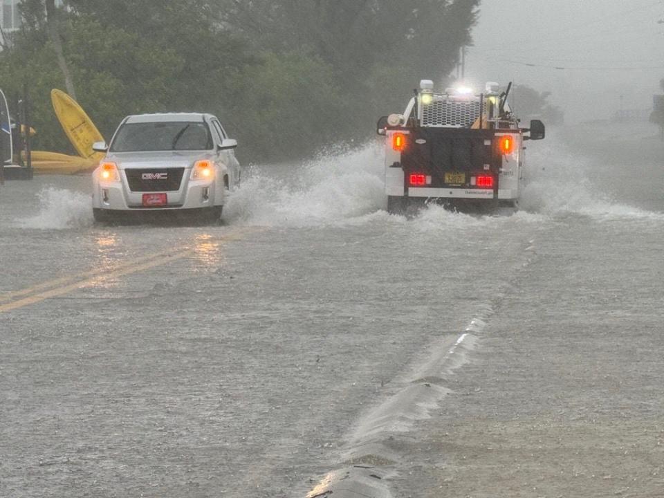 Manasota Key Road near Blind Pass Beach is underwater and closed.