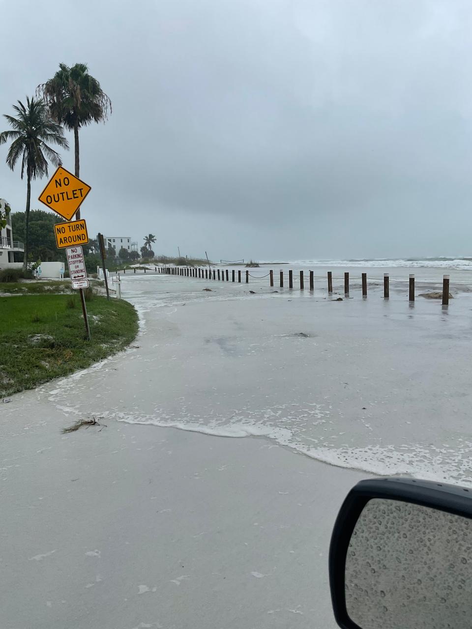 North Beach Road on Siesta Key is covered during Tropical Storm Debby.