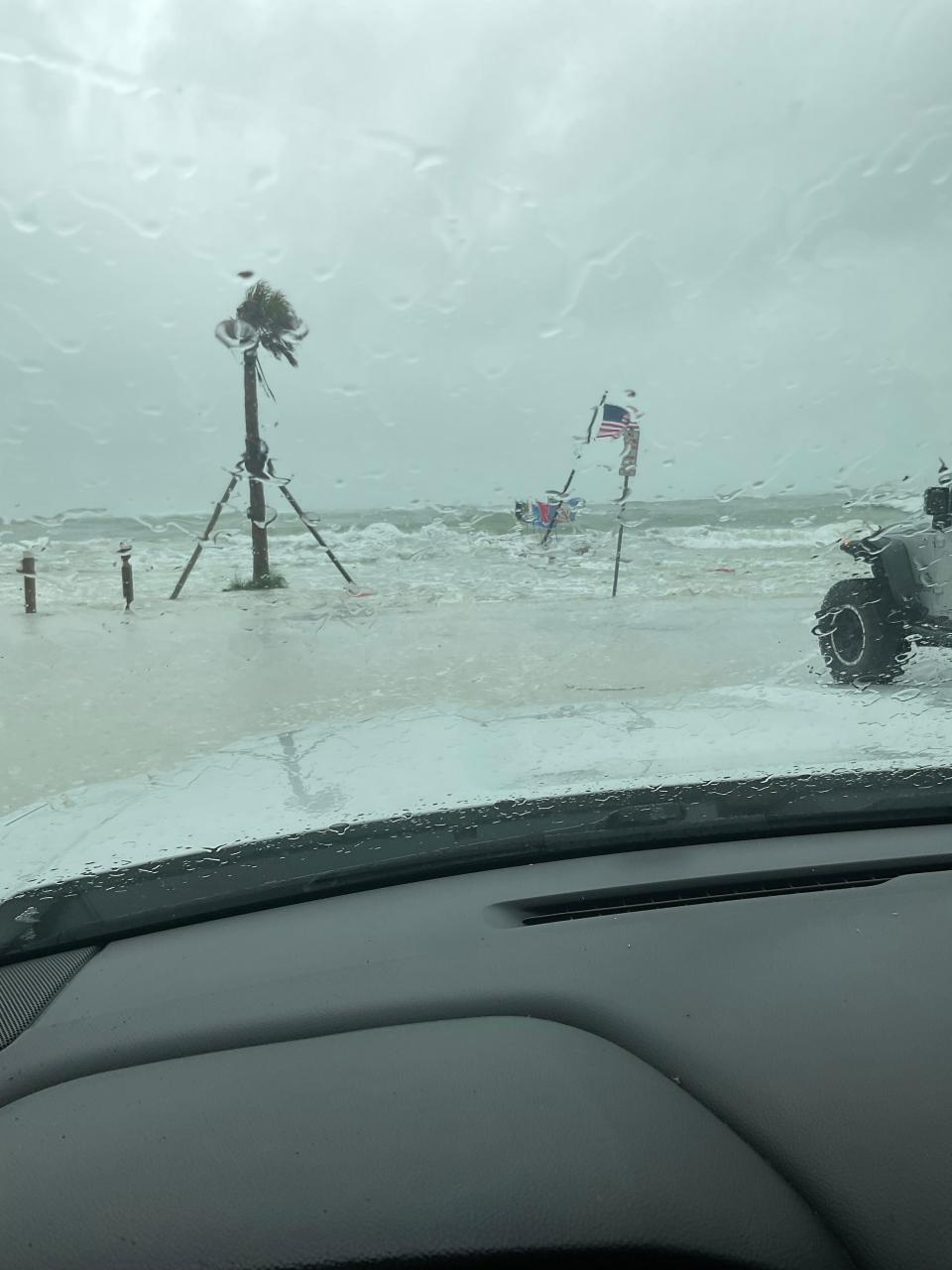 North Beach Road on Siesta Key is covered during Tropical Storm Debby.