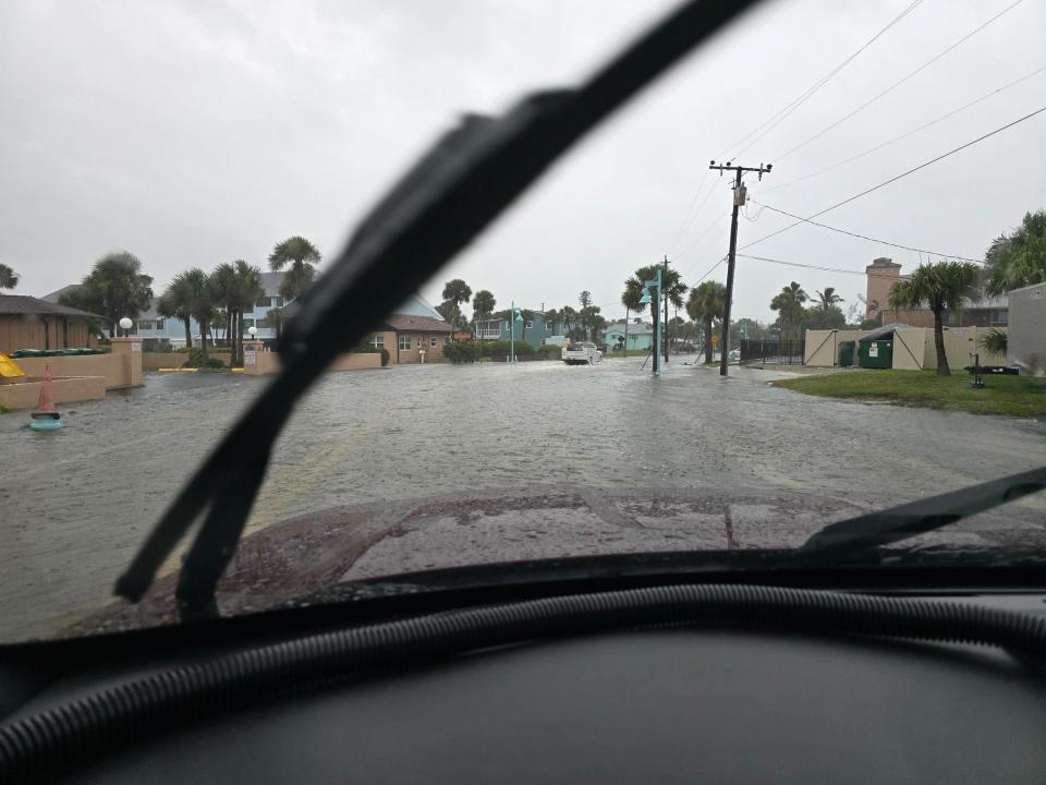 Roads are flooded in Charlotte County due to Tropical Storm Debby.