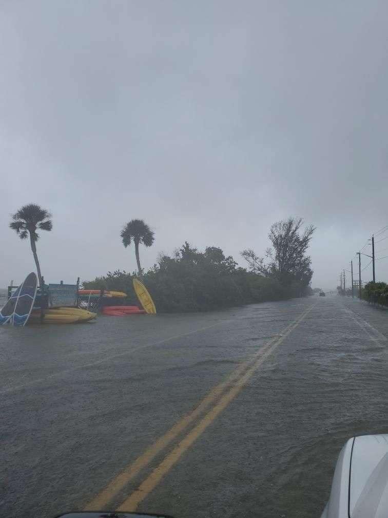 North Beach Road is closed at the Sarasota County line.