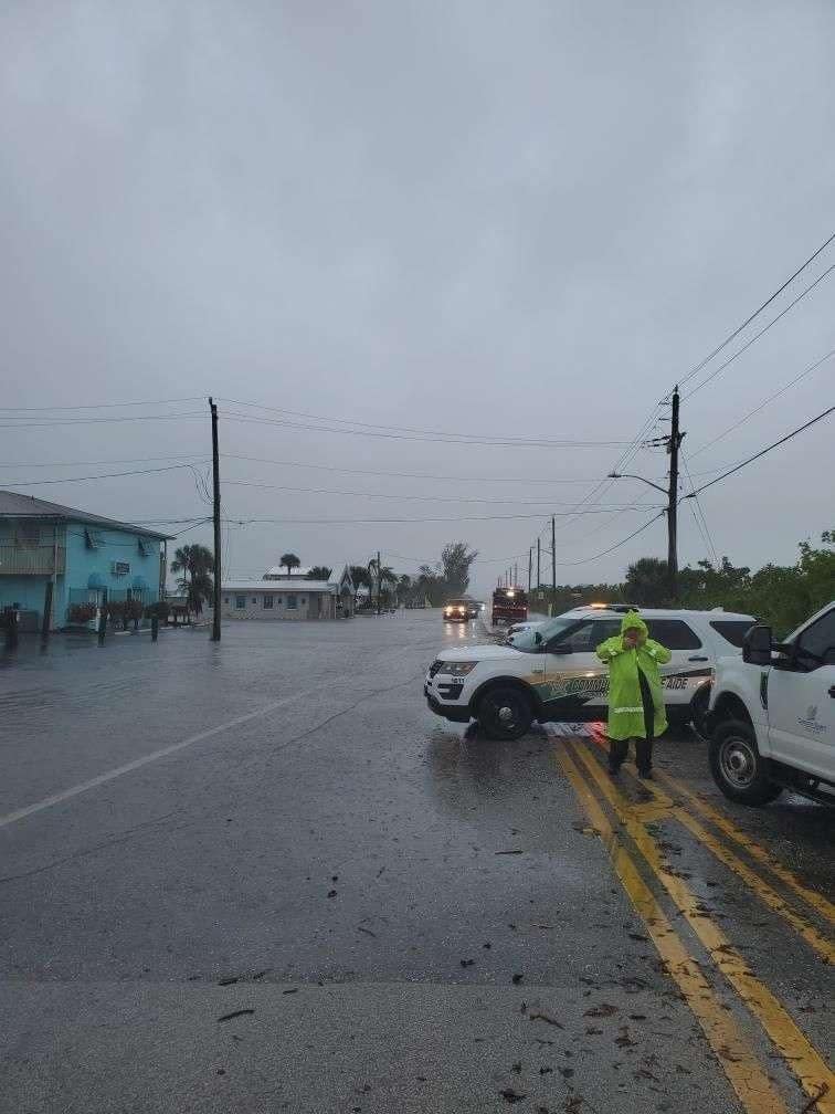 North Beach Road is closed at the Sarasota County line.