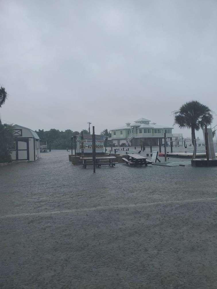 North Beach Road is closed at the Sarasota County line.