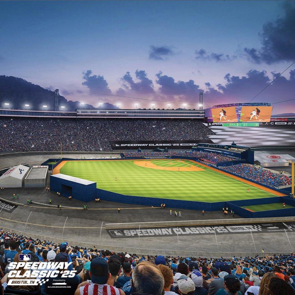 2025 major league baseball game at bristol motor speedway rendering