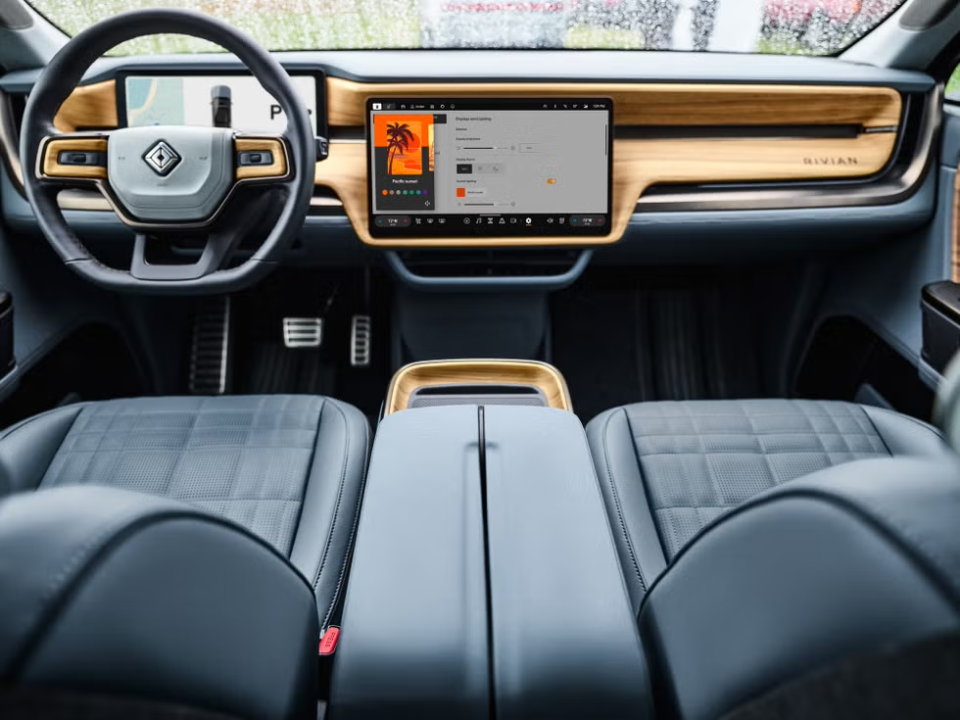 The 2025 Rivian R1S SUV interior (credit: Rivian)