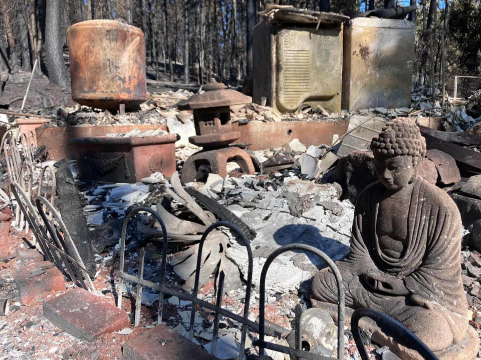 Kristy and Michael Daneau’s Cohasset home after the Park fire roared through.  (Courtesy Kristy Daneau)