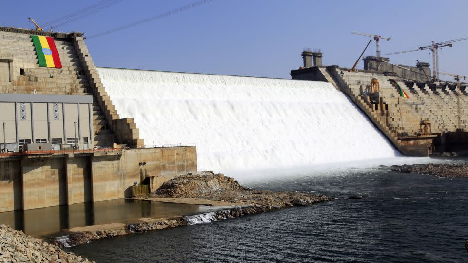 The Grand Ethiopian Renaissance Dam, a massive hydropower plant on the Nile River that neighbors Sudan and Egypt, produces electricity in Benishangul-Gumuz, Ethiopia. - Minasse Wondimu Hailu/Anadolu Agency/Getty Images