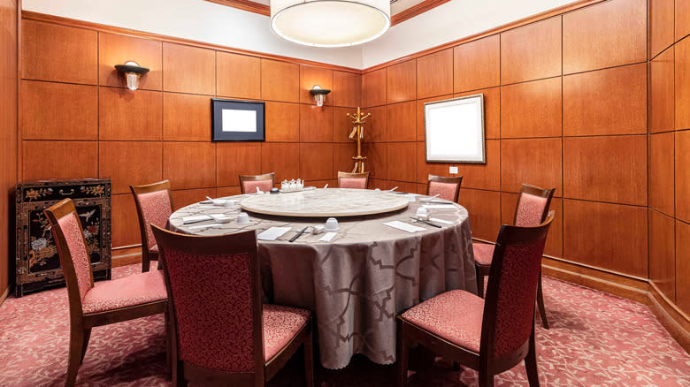 Chinese round table with chairs in private room