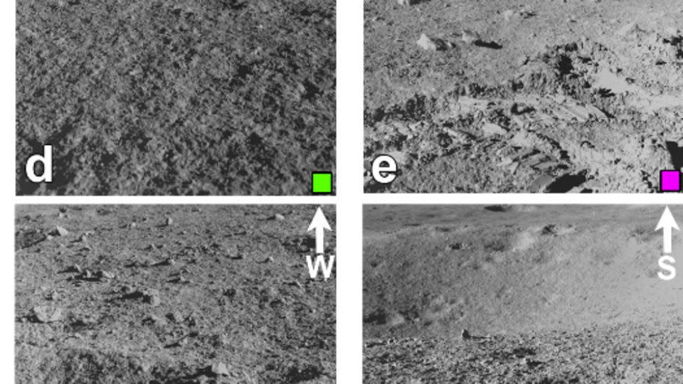 These images show the diverse terrains that the Pragyan rover encountered. - APXSPOC, PRL