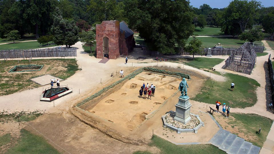 DNA analysis of human remains found at the site of a church built in 1608 in the colonial settlement of Jamestown, Virginia, suggest the men are kinsmen of the colony’s first governor, Thomas West. - Jamestown Rediscovery Foundation (Preservation Virginia)