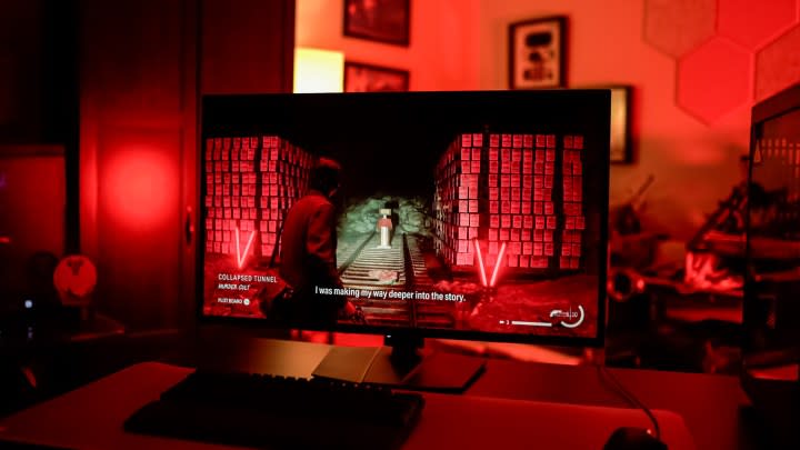 Alan Wake 2 running on the MSI MPG 321URX.