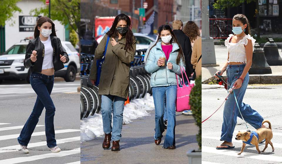 (L-R): Suri Cruise in New York City in 2021, 2021 and 2020.