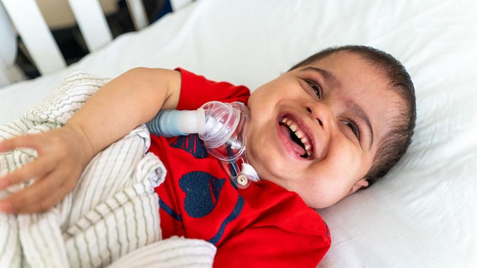 PHOTO: Nathaniel smiles for a photo taken during his last week at Blythedale Children’s Hospital. (Courtesy of Blythedale Children’s Hospital)