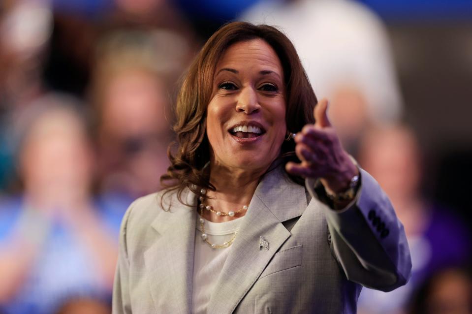 Vice President Kamala Harris speaks Wednesday, May 1, 2024 at the Prime Osborn Convention Center in Jacksonville, Fla. Harris came to Jacksonville to denounce the state's 6-week abortion ban that takes effect the same day. [Corey Perrine/Florida Times-Union]