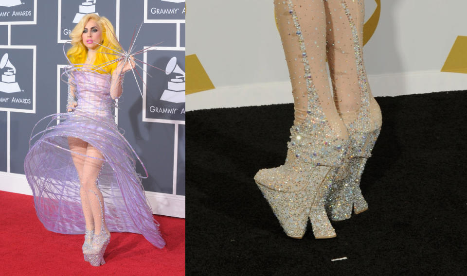 Lady Gaga, Grammys 2010, shoes, 