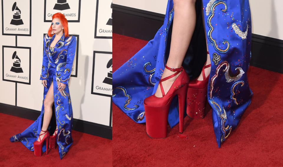 Lady Gaga, Grammys 2016, shoes, heels, 