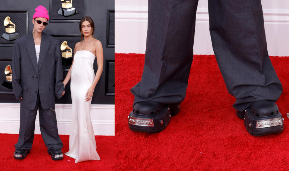 Justin Bieber, Grammys 2022, crocs, balenciaga, 