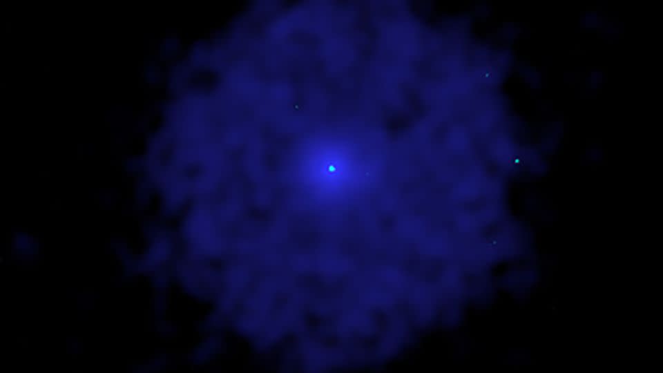 X-ray observations by the European Space Agency's XMM-Newton telescope show the extent of the supernova's nebula — a giant cloud of gas and dust — and NASA's Chandra X-ray Observatory pinpoints its central source, a white dwarf star that curiously contains no hydrogen or helium. - NASA/CXC/ESA