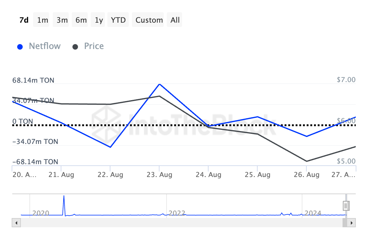 ton large holders' netflow