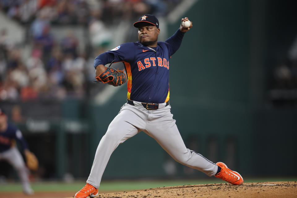 Framber Valdez thew 8 2/3 no-hit innings on Tuesday. (Tim Heitman/Getty Images)