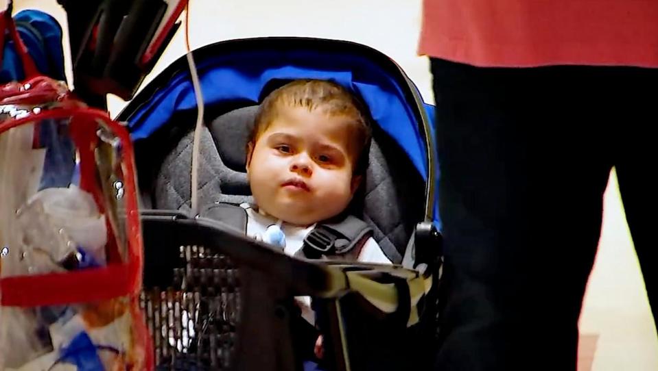 PHOTO: After spending the first two years of his life in the hospital, Nathaniel was able to be discharged from Blythedale Children’s Hospital in Valhalla, New York. Nathaniel went home with his parents Sandya and Jorge Flores on Aug. 20, 2024. (WABC)