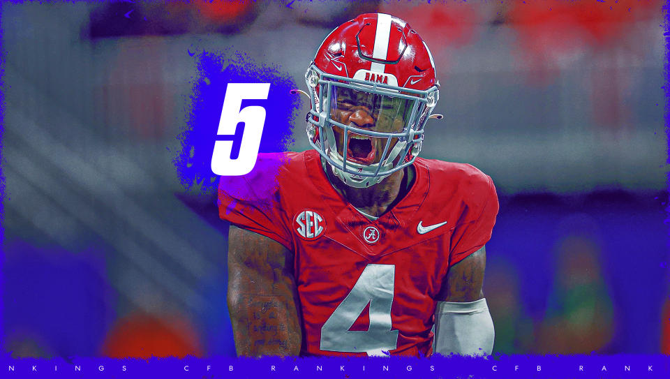 Jalen Milroe and Alabama come in at No. 5 in the Yahoo Sports preseason rankings. (Grant Thomas/Yahoo Sports)