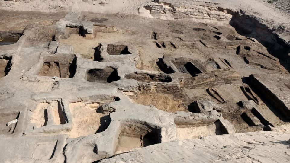 Sixty-three tombs were uncovered during an ongoing excavation in Damietta, Egypt. - From Egypt Ministry of Tourism and Antiquities