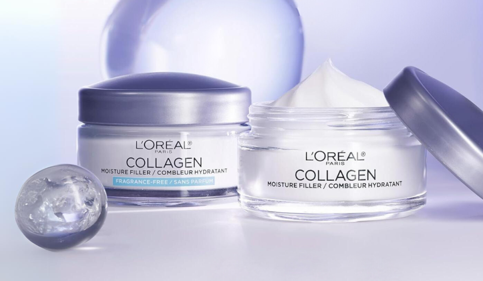 jars of L'Oréal Paris Collagen Daily Face Moisturizer in fragranced and fragrance-free versions