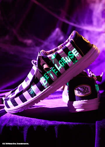 HEYDUDE x Warner Bros. Beetlejuice shoe.