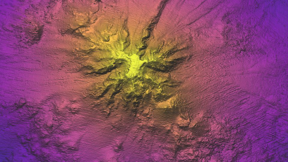 The newly discovered seamount off the coast of Chile is 3,109 meters or 1.9 miles tall. - Schmidt Ocean Institute