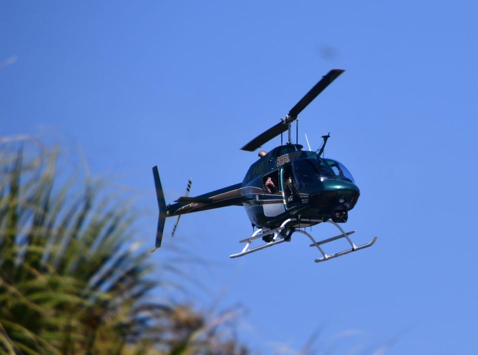 Brevard County Sheriff's Helicopter is assisting with search in area near shopping plaza on Malabar Road. FILE.