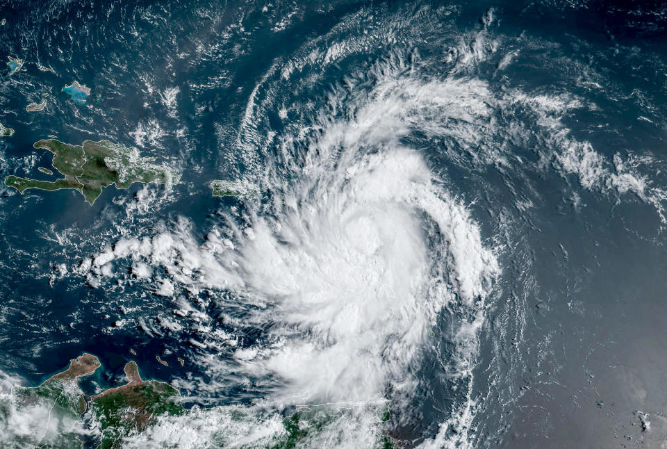 Satellite image of the storm. (NOAA / AFP via Getty Images)