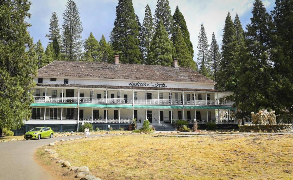 The Wawona Hotel stands in Yosemite National Park’s Wawona on Tuesday, Sept. 28, 2021.