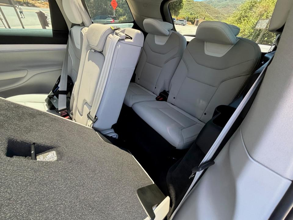 The 2025 Volvo EX90 EV's third row of seats doesn't offer much space.