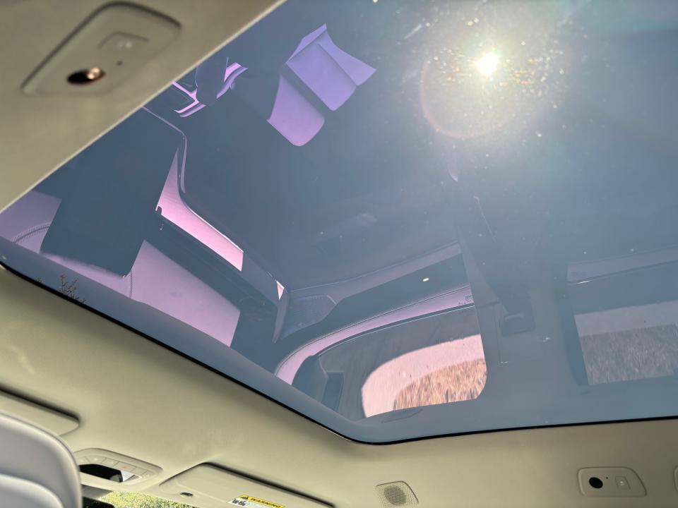 There's no screen for the 2025 Volvo EX90's full-length sunroof.