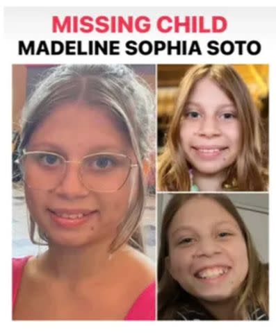 <p>GoFundMe</p> Madeline Soto missing poster