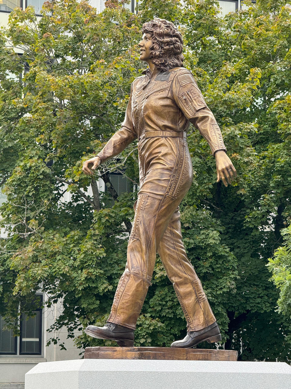 Artist Benjamin Victor sculpted Christa McAuliffe's flight suit based on 