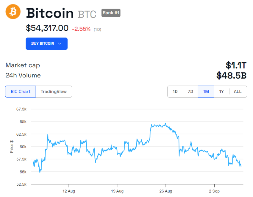 Bitcoin Price performance