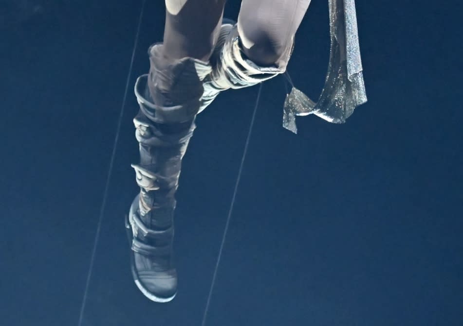 Katy Perry performing in Demobaza boots while at the 2024 MTV VMAs in New York City.