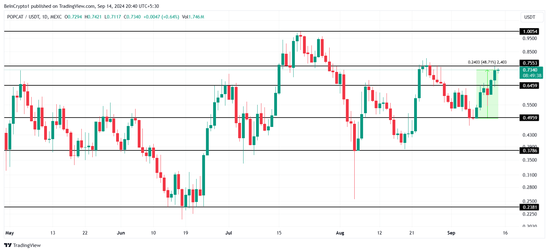 POPCAT Price Analysis. 