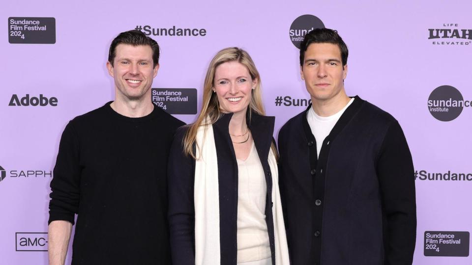 PHOTO: In this Jan. 21, 2024, file photo, Matthew Reeve, Alexandra Reeve Givens and William Reeve attend the 'Super/Man: The Christopher Reeve Story' Premiere during the 2024 Sundance Film Festival at The Ray Theatre in Park City, Utah. (Michael Loccisano/Getty Images, FILE)