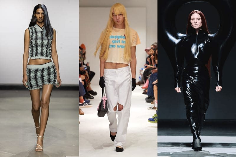 london fashion week runway mains skepta harri inflatable balloon bodies woman sheer mesh