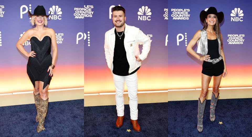 Katie Neal, Dylan Schneider and Annie Bosko at the People's Choice Country Awards in Nashville on Sept. 26, 2024.