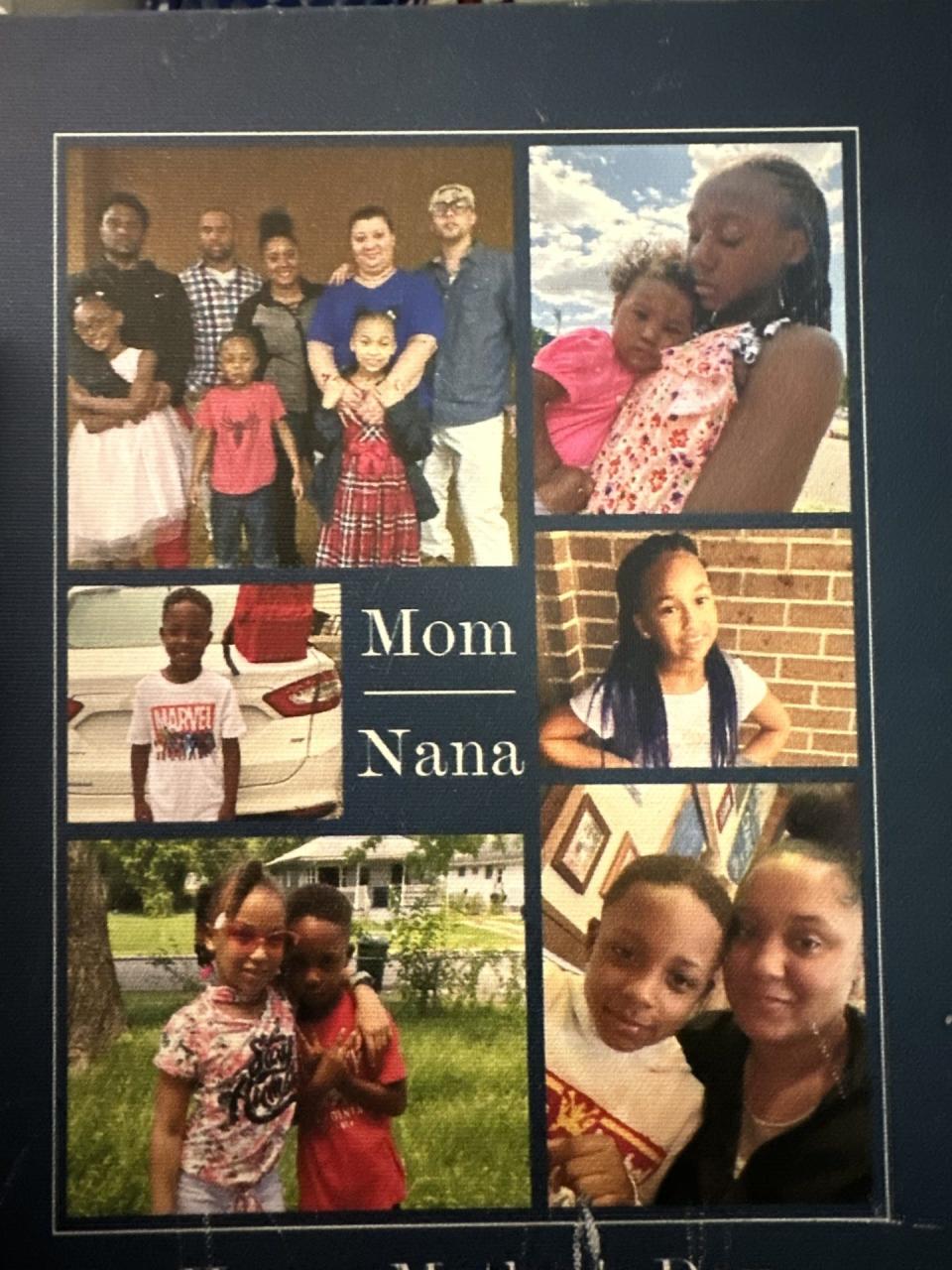 Dana Filmore, pictured with her family in the upper left corner, is a grandmother of seven.