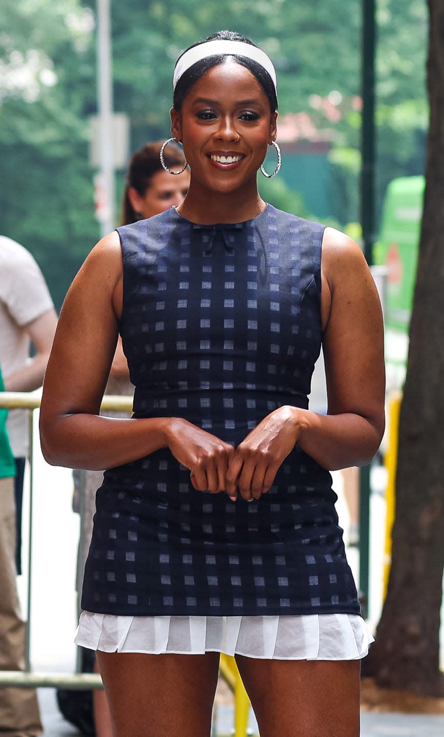 new york, ny july 15 moses ingram is seen leaving the view on july 15, 2024 in new york city photo by jason howardbauer griffingc images